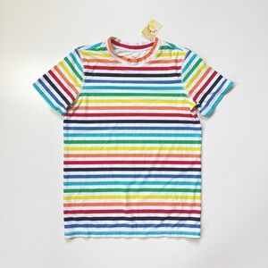 NWT Primary Kids Kids Short Sleeve Rash Guard in Rainbow Stripe Size 10